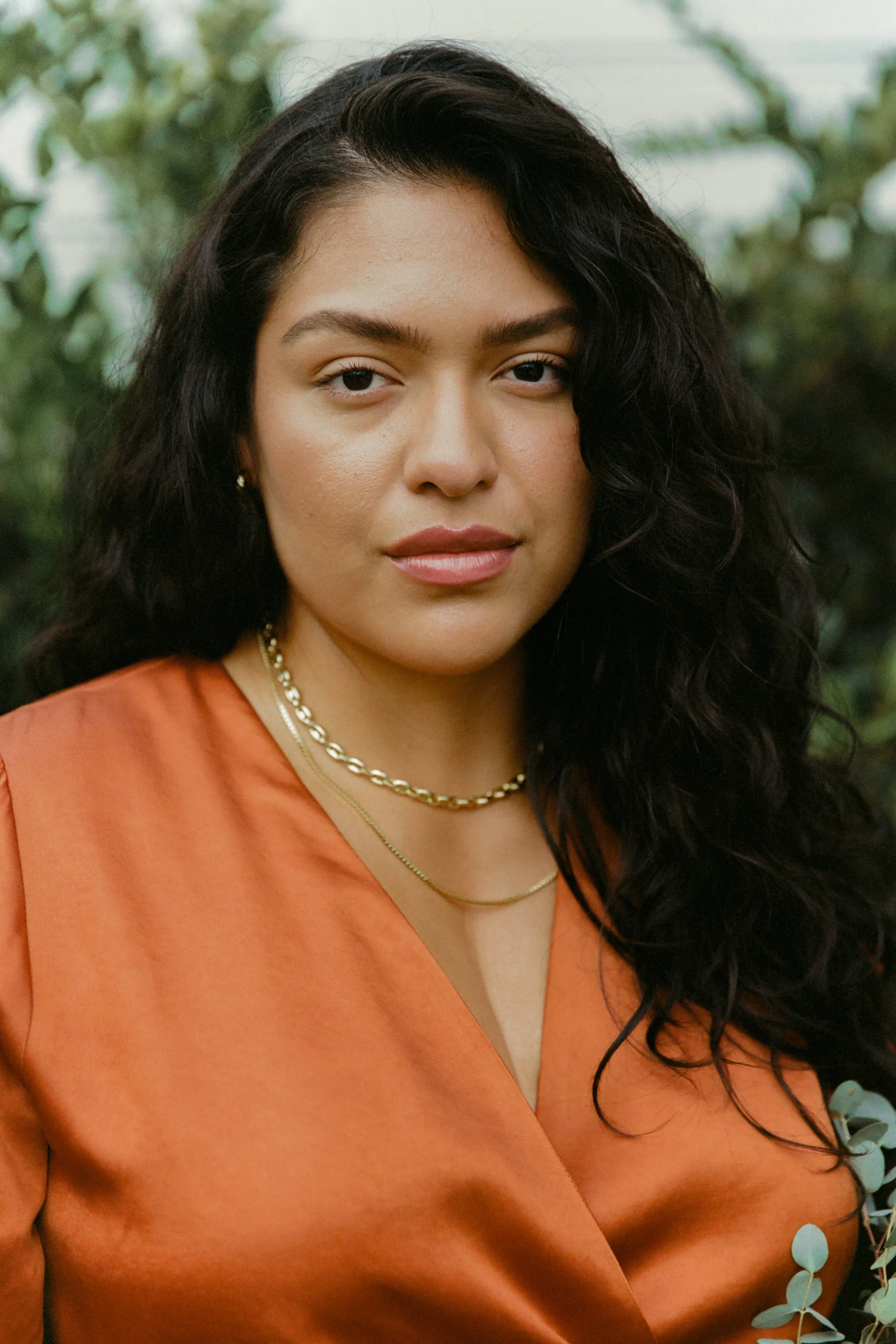 Lola Wrap Dress in Rust Extended