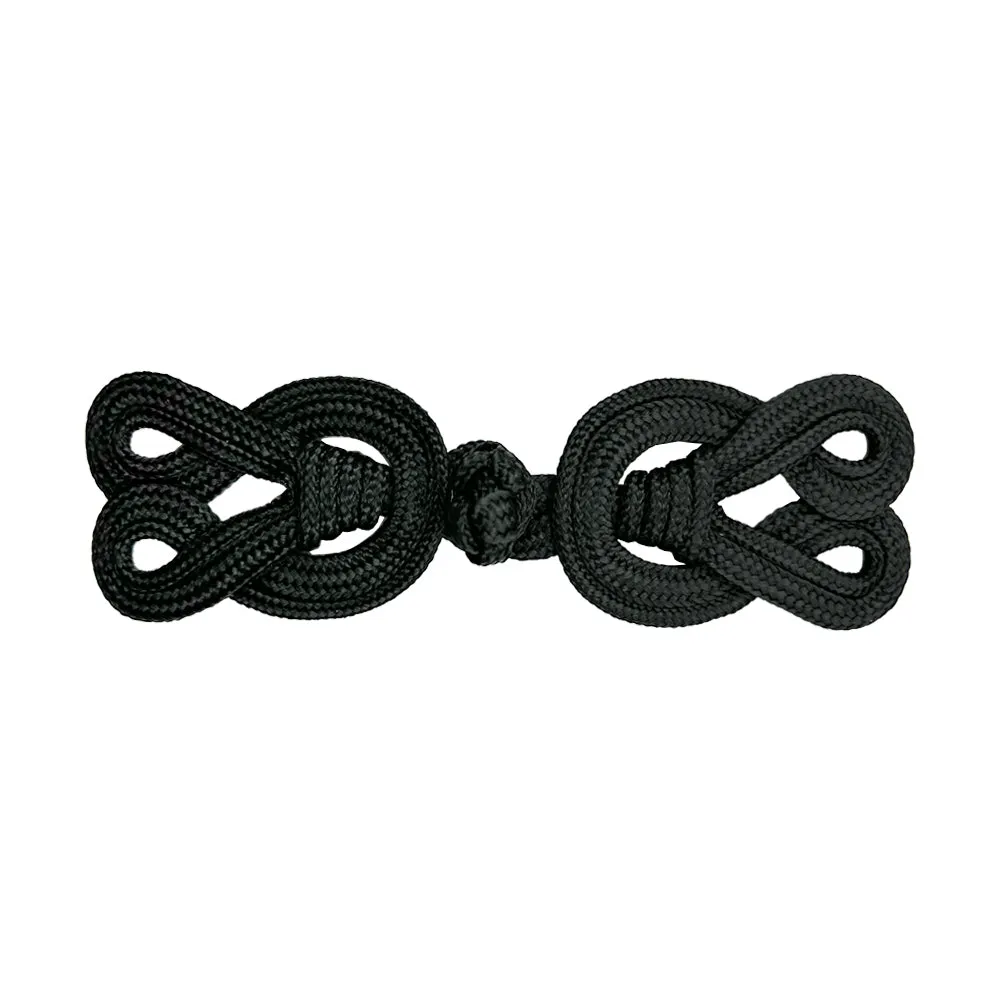 Loopy Designer Black Braided Cord Frog Closure for Coats