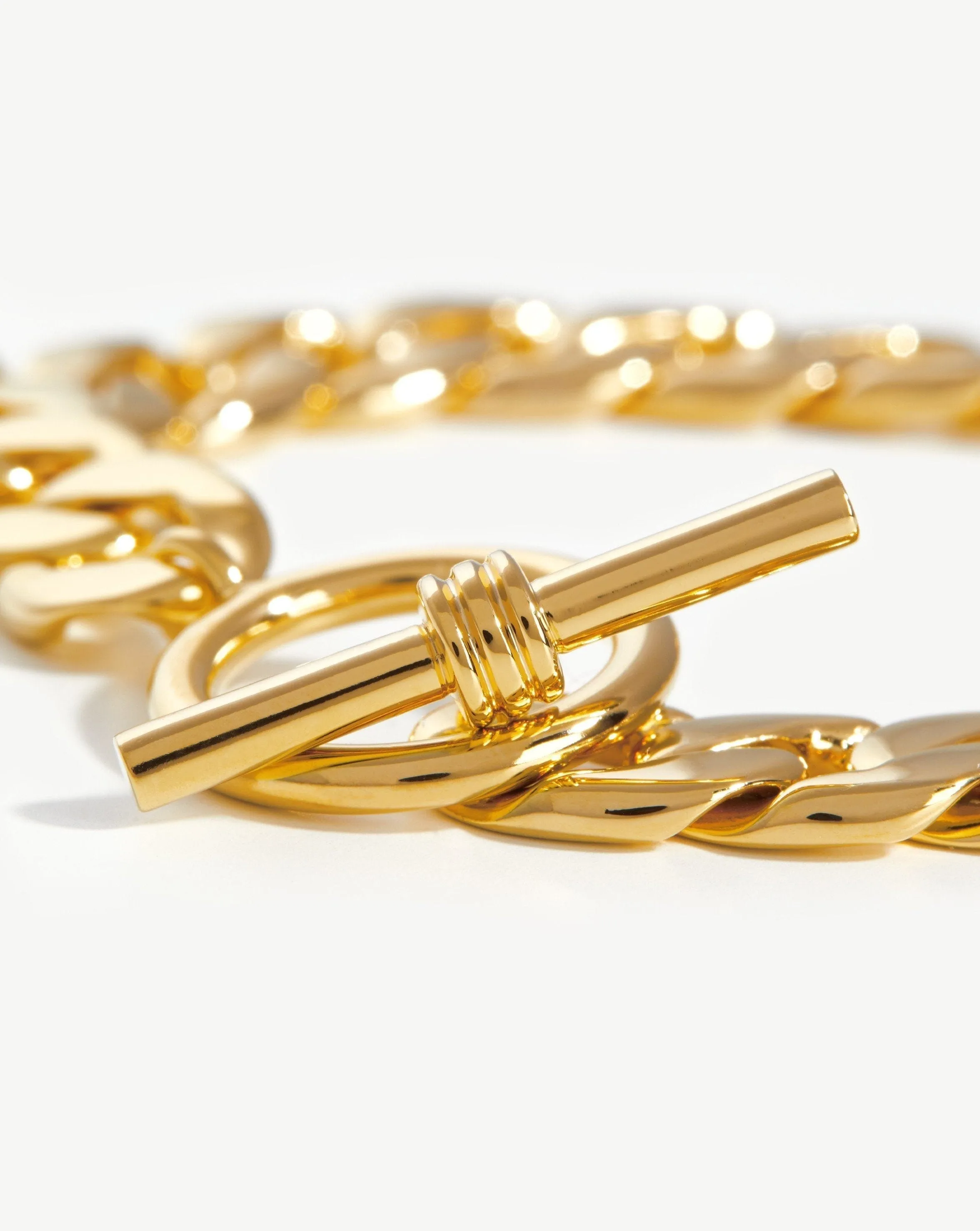 Lucy Williams T-Bar Chunky Chain Bracelet | 18ct Gold Plated