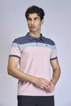 Men Colorblock Slim Fit Polo T-shirt with MATPIQ