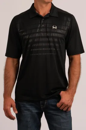 Men's Cinch Arena Flex Polo Two-Tone Black with White Accent