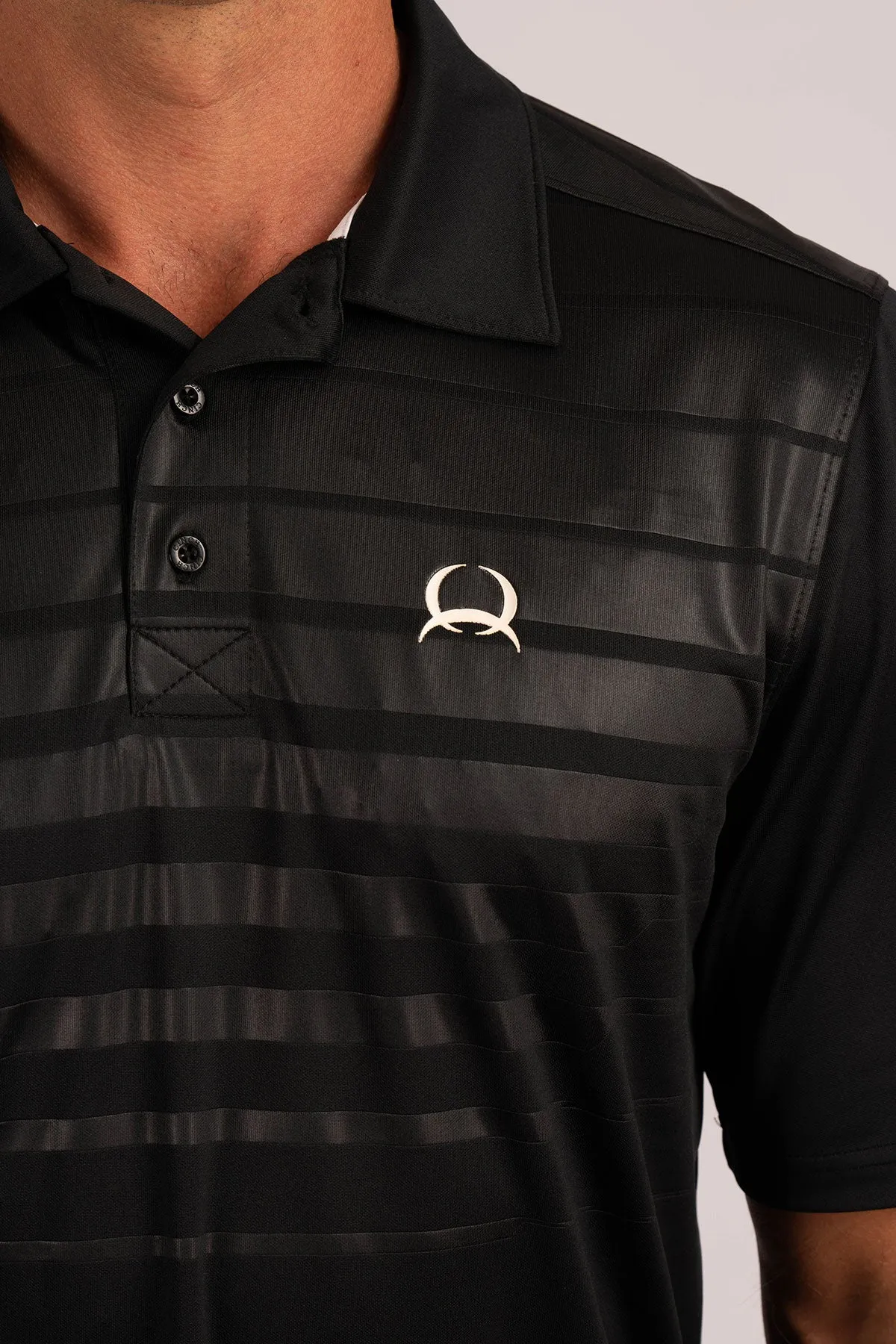 Men's Cinch Arena Flex Polo Two-Tone Black with White Accent