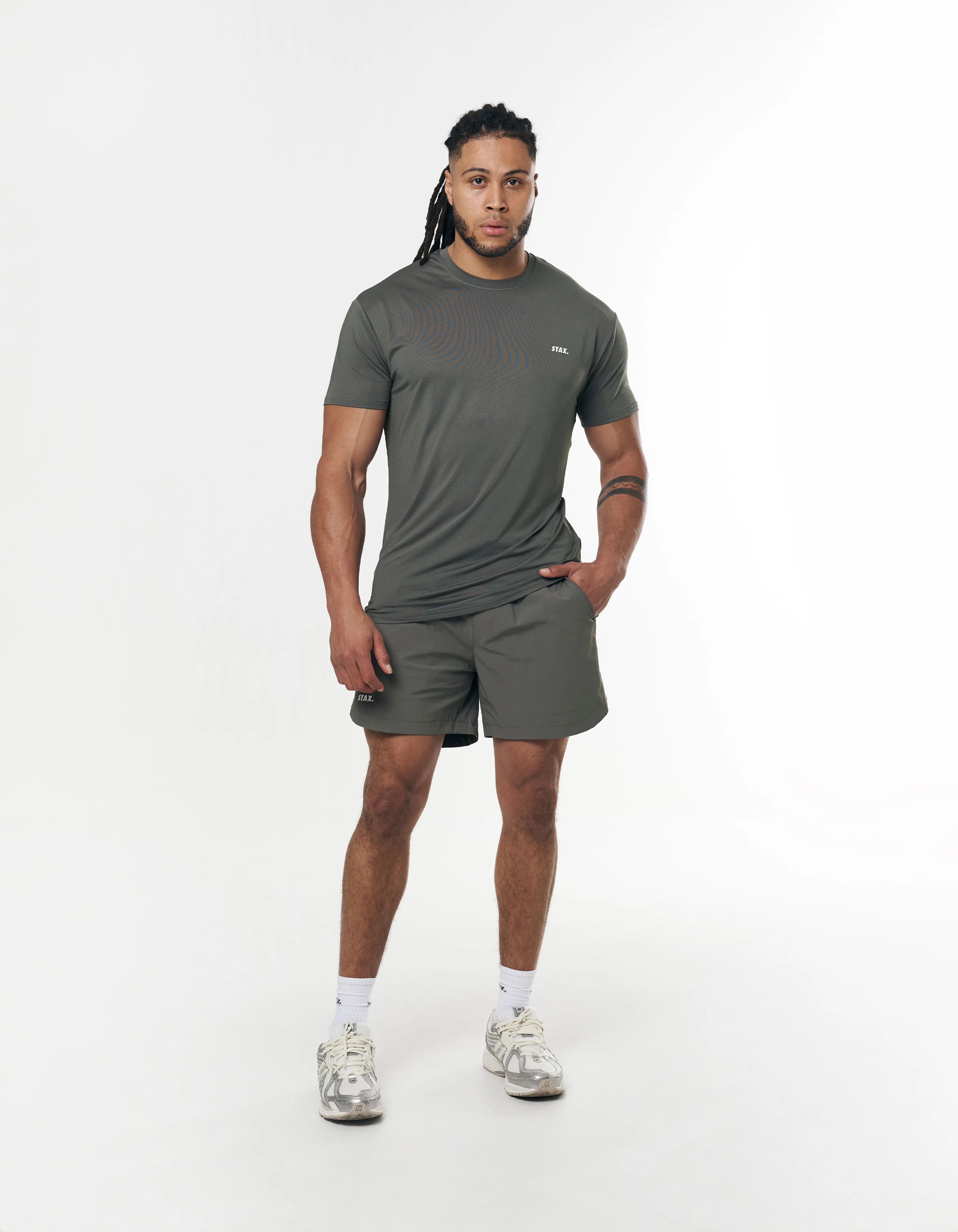 Mens Sport Nylon Shorts - Grey