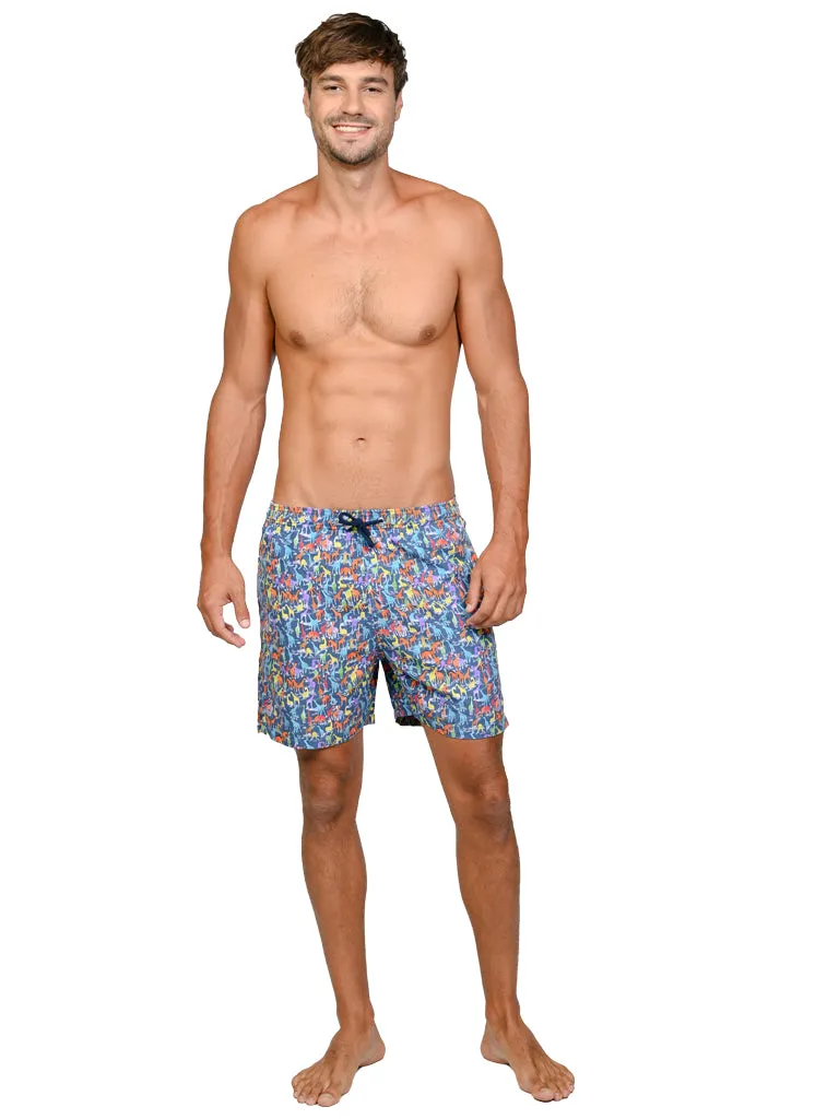 Men's Swim Shorts in lively tropical print