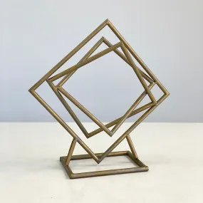 Metal Tangled Squares Abstract Sculpture