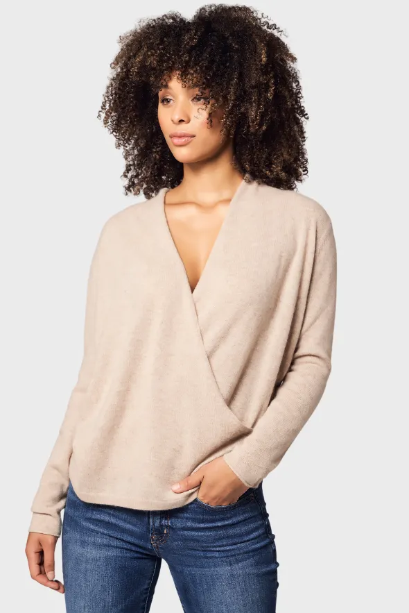 Mock Wrap Sweater (100% Cashmere Knitwear)