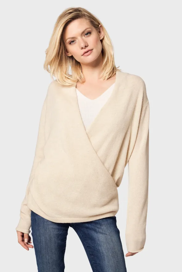 Mock Wrap Sweater (100% Cashmere Knitwear)