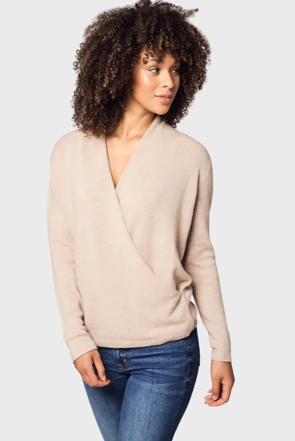 Mock Wrap Sweater (100% Cashmere Knitwear)