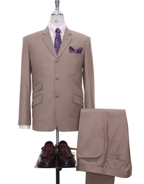 Mod Suit - 60s Mod Style Pale Brown Suit