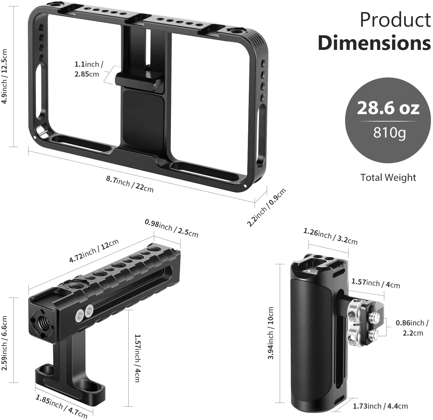 NEEWER Aluminum Handheld Universal Phone Video Rig Kit(CG100 VS104 VS105)