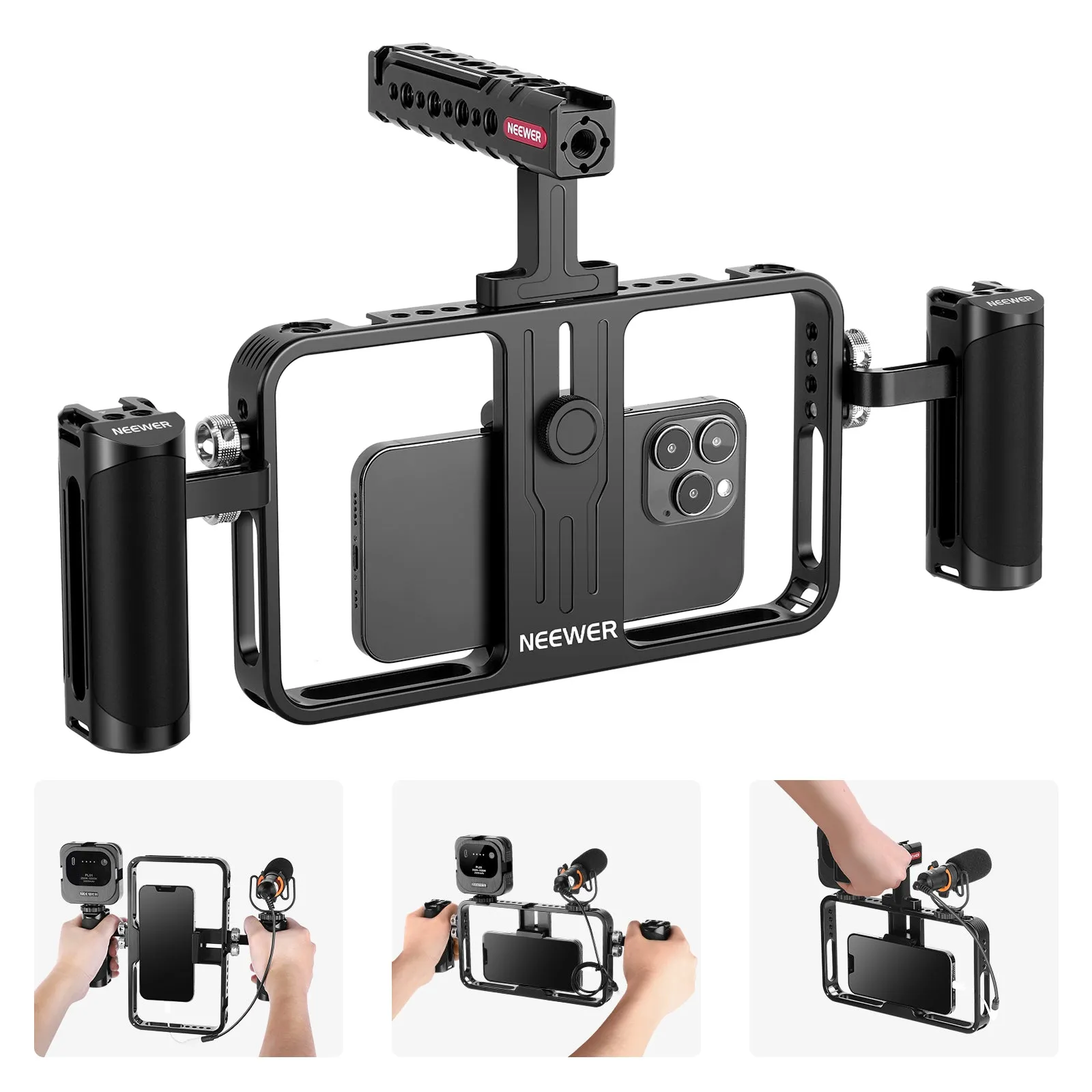 NEEWER Aluminum Handheld Universal Phone Video Rig Kit(CG100 VS104 VS105)