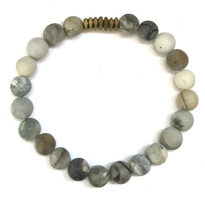 Nikki Smith Designs - Men's Beaded Stone Bracelet - Chamonix