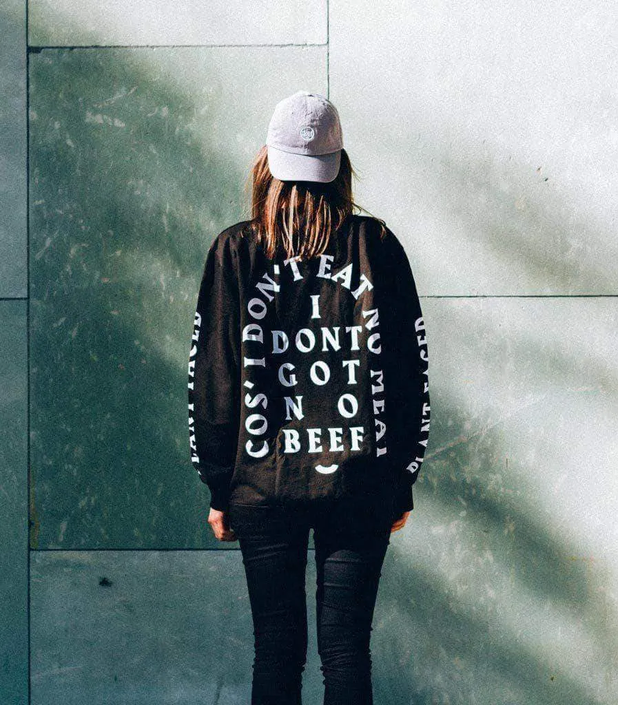 No Beef Sweater - Black x White