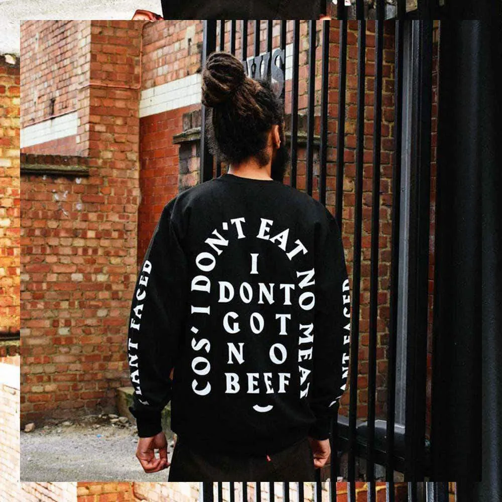 No Beef Sweater - Black x White