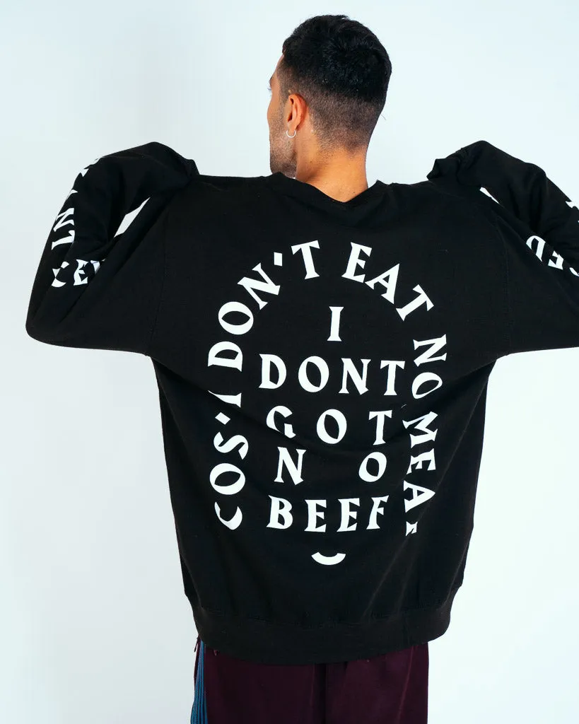 No Beef Sweater - Black x White