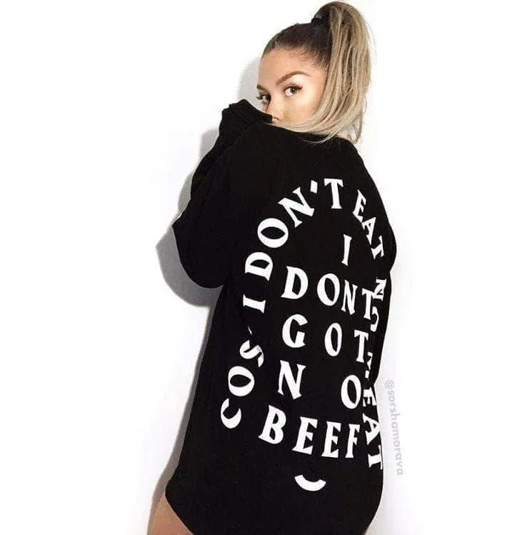 No Beef Sweater - Black x White