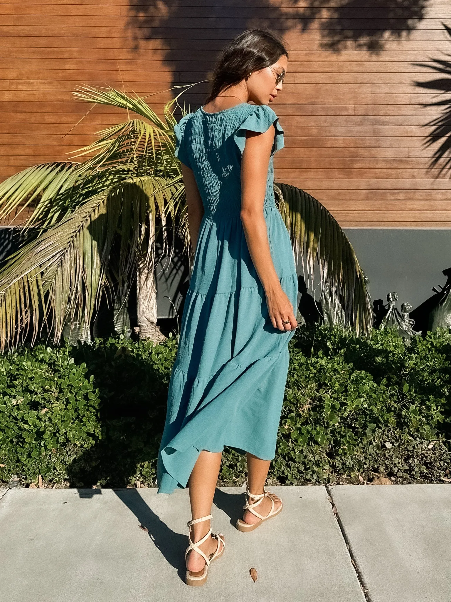 On the Town Midi Dress in Teal