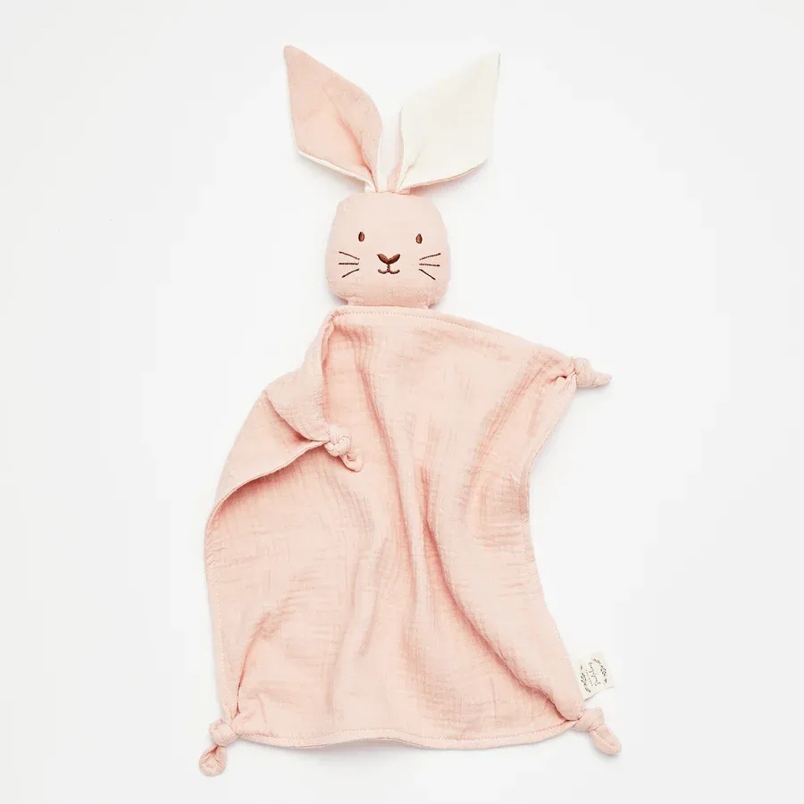 Organic Muslin Lovey Bunny - Milk & Blush