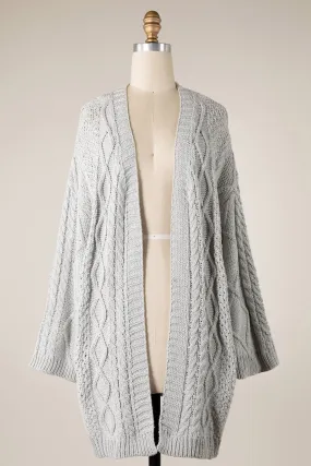 PATTERN BRAID CABLE SOFT KNIT CARDIGAN 1 PACK