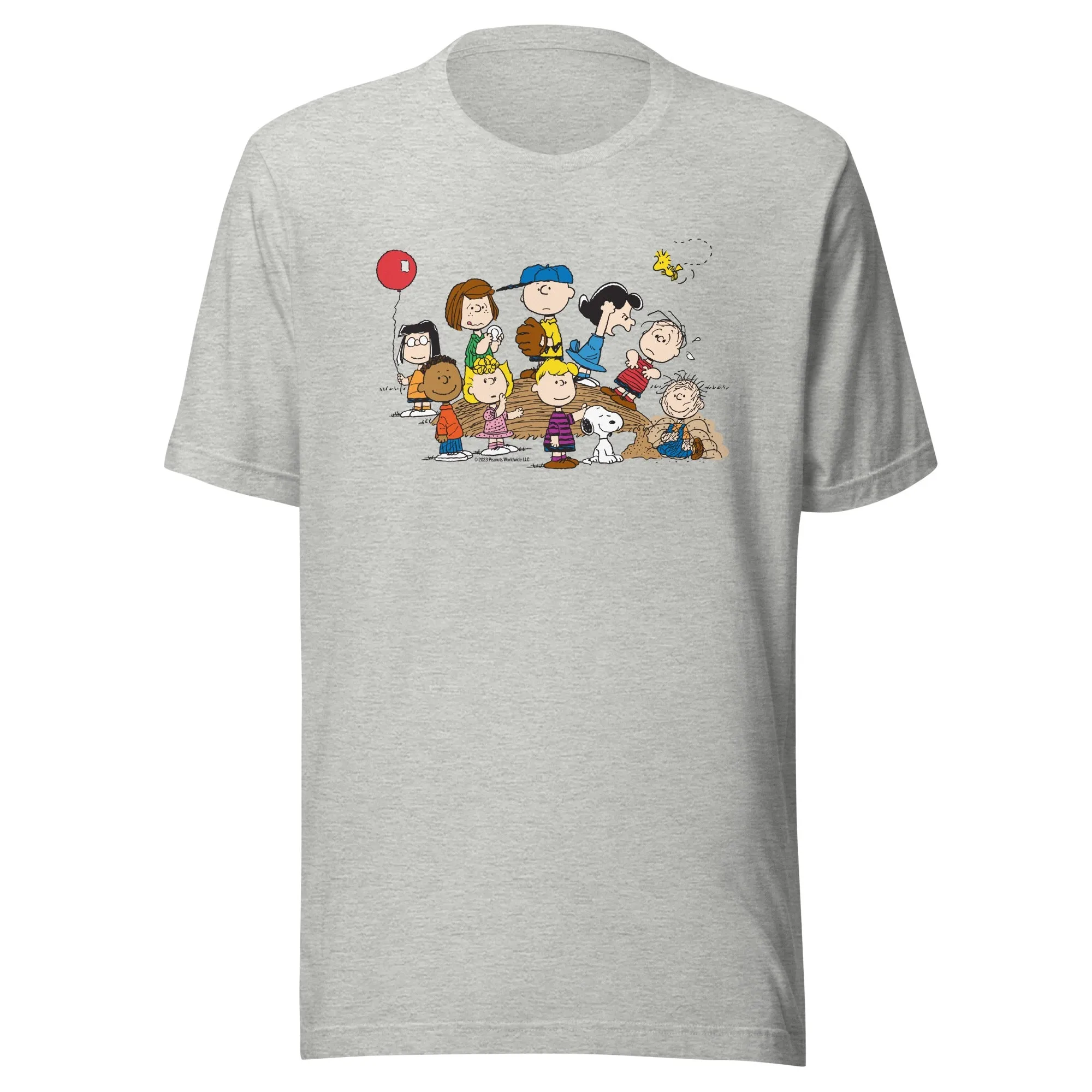 Peanuts Gang Baseball Mound Adult T-Shirt