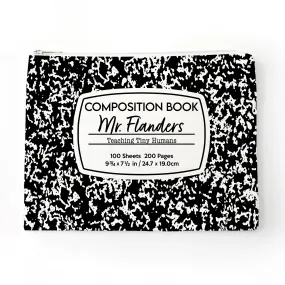 Personalized Teacher Composition Notebook Zipper Bag