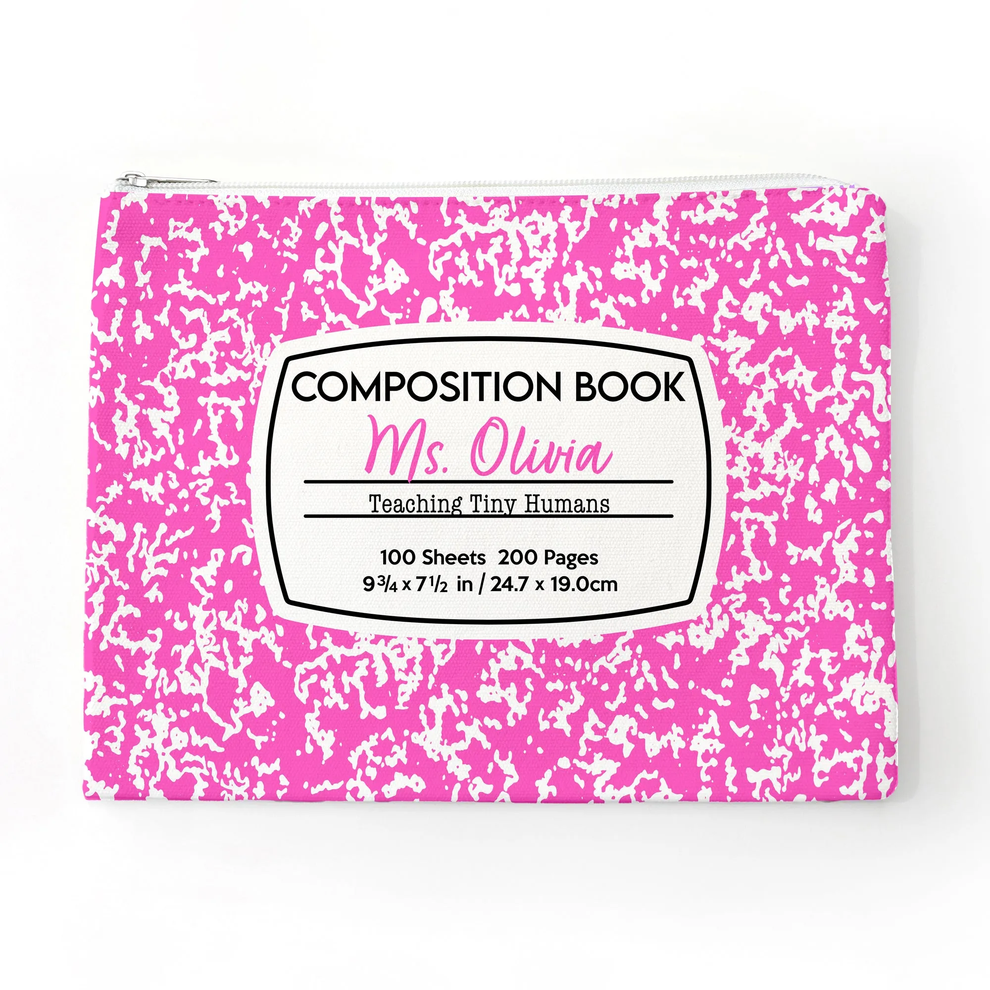 Personalized Teacher Composition Notebook Zipper Bag