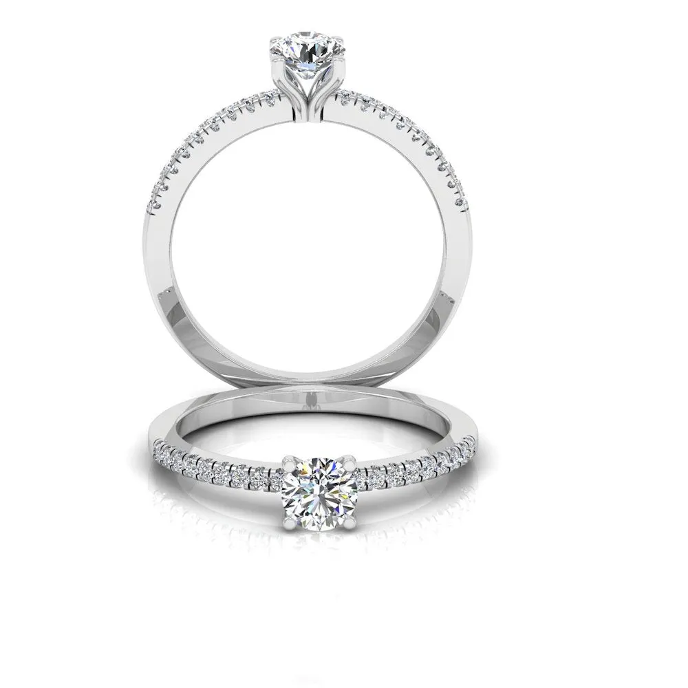 Petite Brilliant Cut Moissanite Engagement Ring