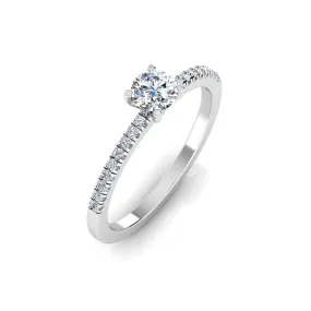 Petite Brilliant Cut Moissanite Engagement Ring