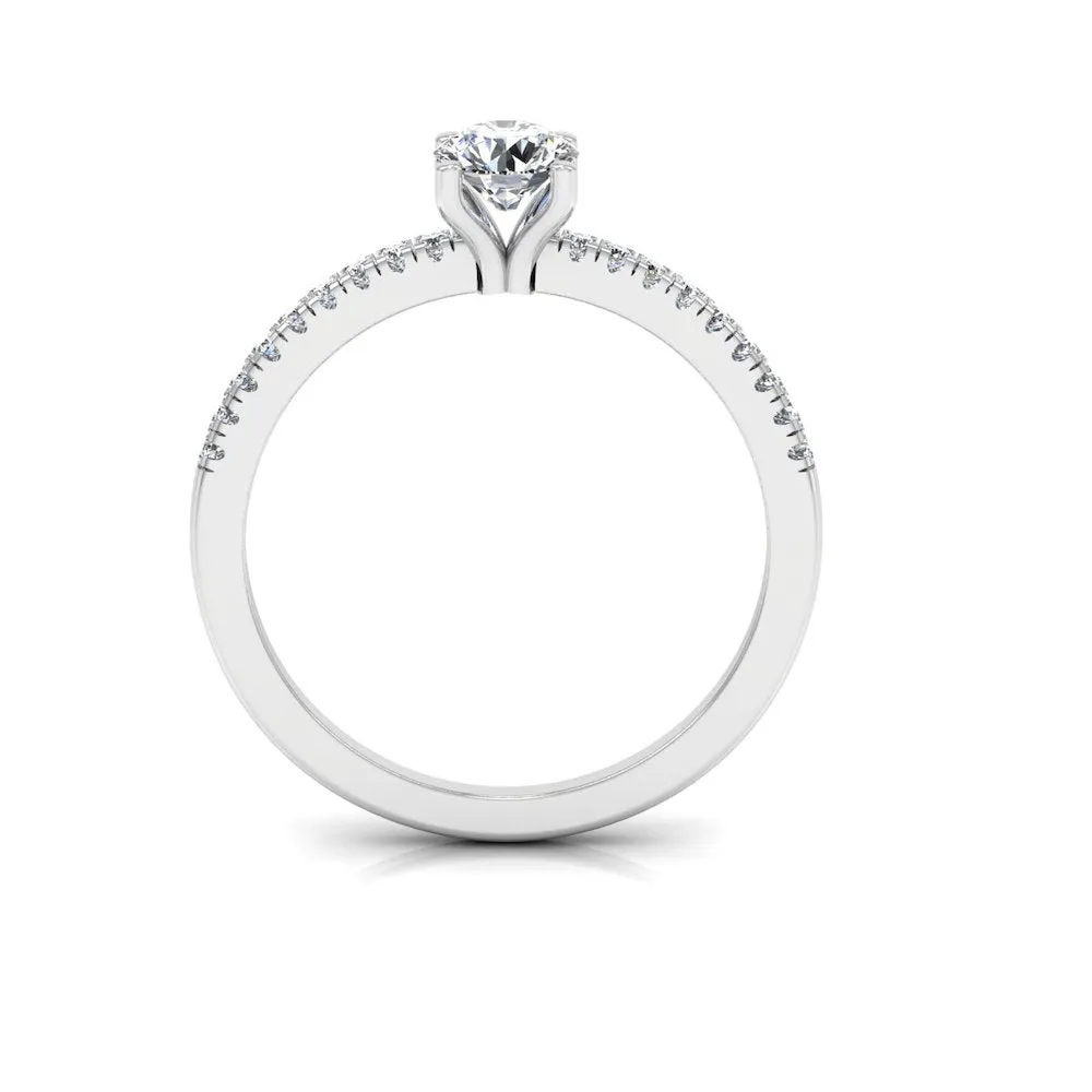 Petite Brilliant Cut Moissanite Engagement Ring