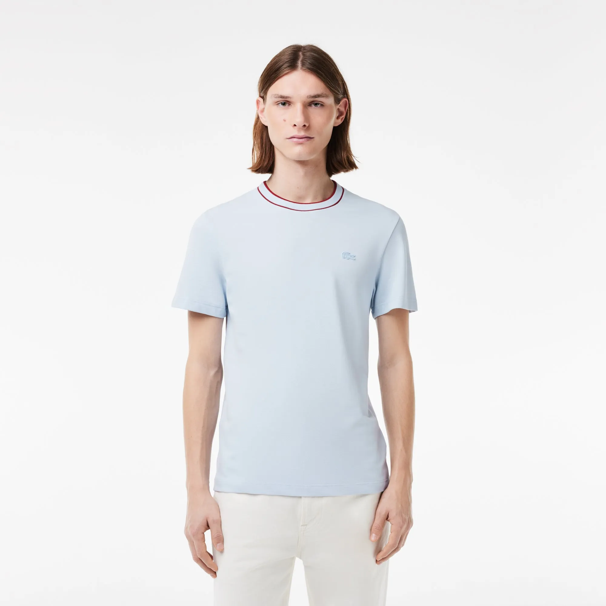 Piqué Stripe Collar T-shirt