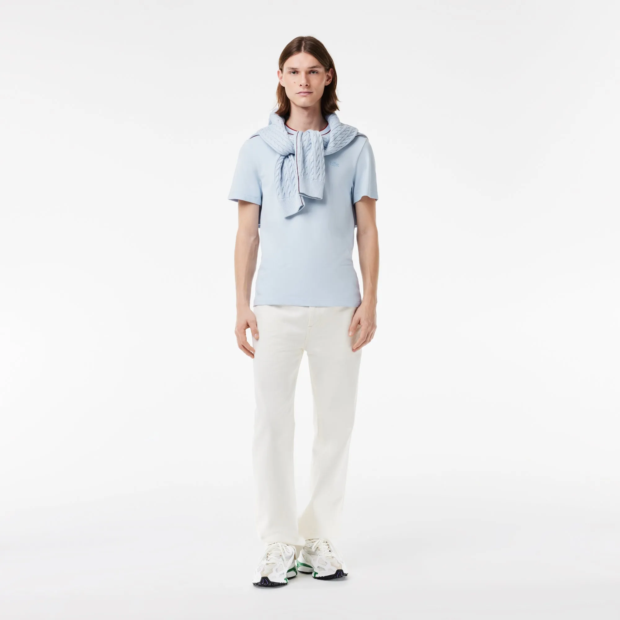 Piqué Stripe Collar T-shirt