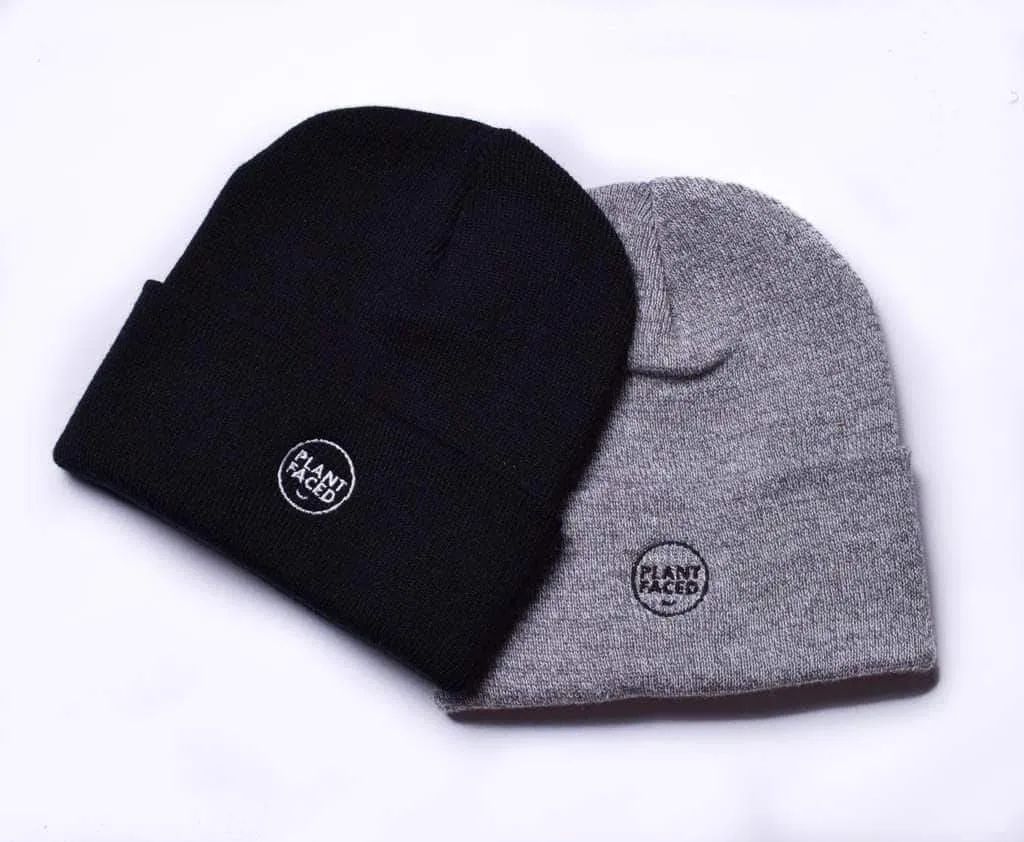 Plant Faced Beanie - Black