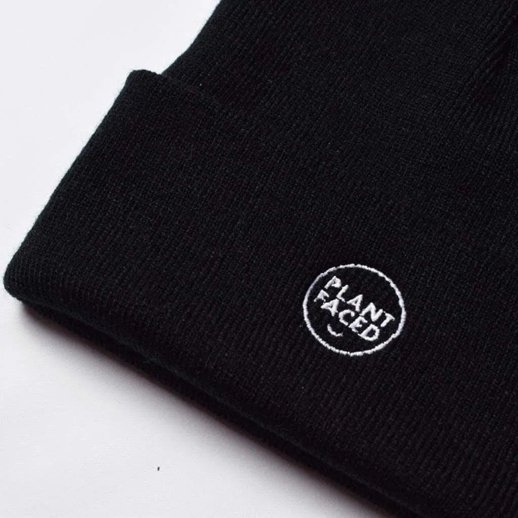 Plant Faced Beanie - Black