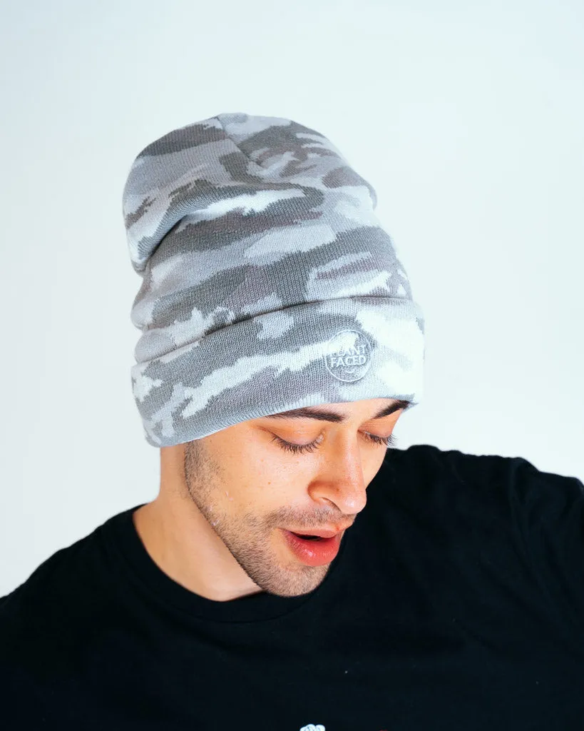 Plant Faced Beanie - Light Camo