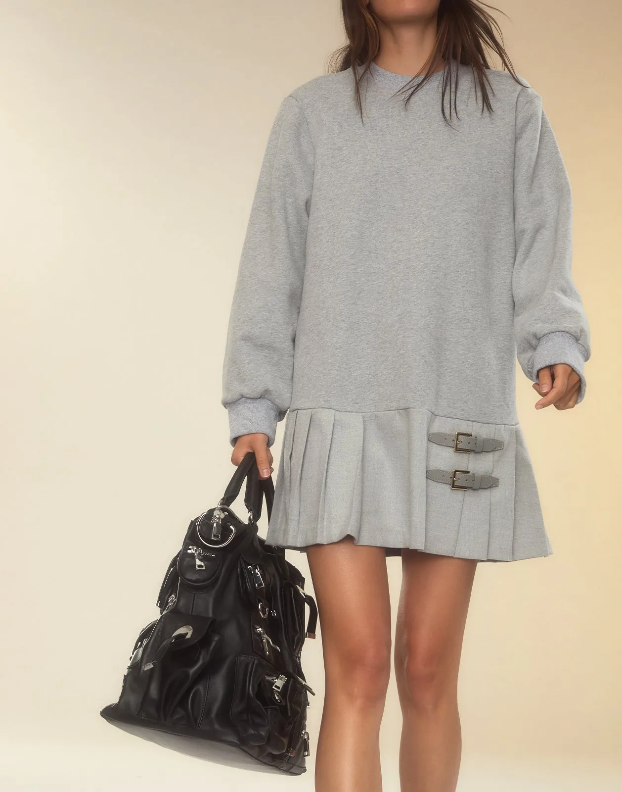 Preston Pleated Sweatshirt Dress