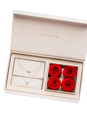 Radiant Heart Rose Box Silver