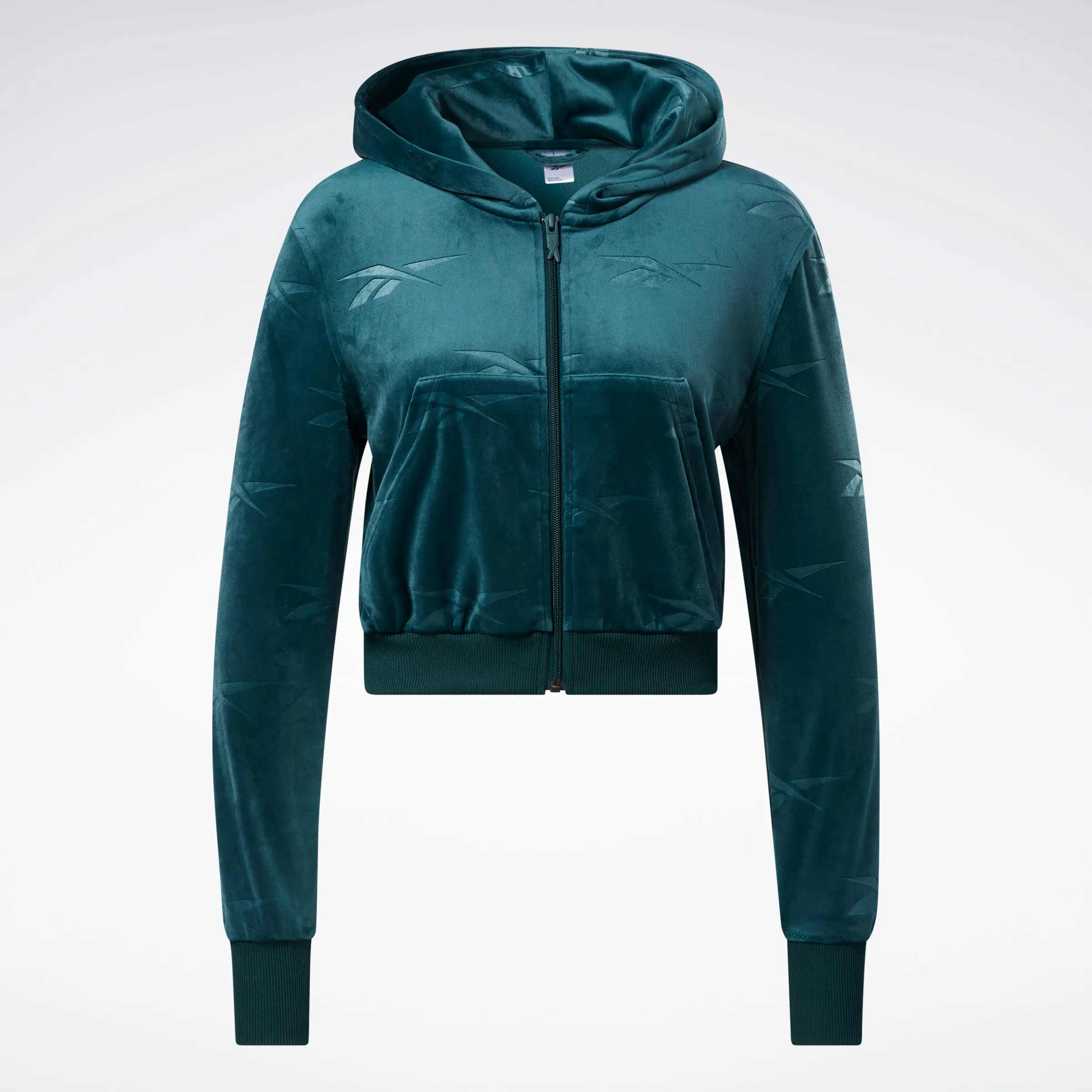 Reebok Apparel Women Classics Energy Q4 Velour Zip-Up Sweatshirt Forgrn