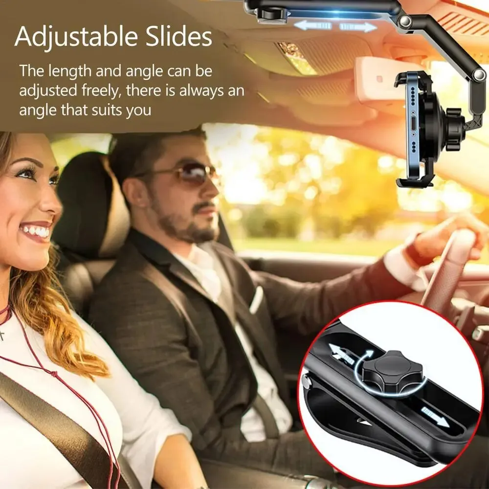 Rotatable Sun Visor Car Mobile Phone Holder Mount Universal 180° Rotation Rearview Mirror Smart Cell Phone Stand