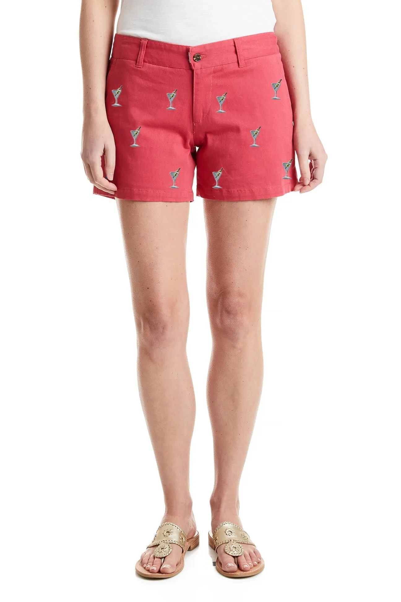 Sailing Short Stretch Twill Hurricane Red with Martini