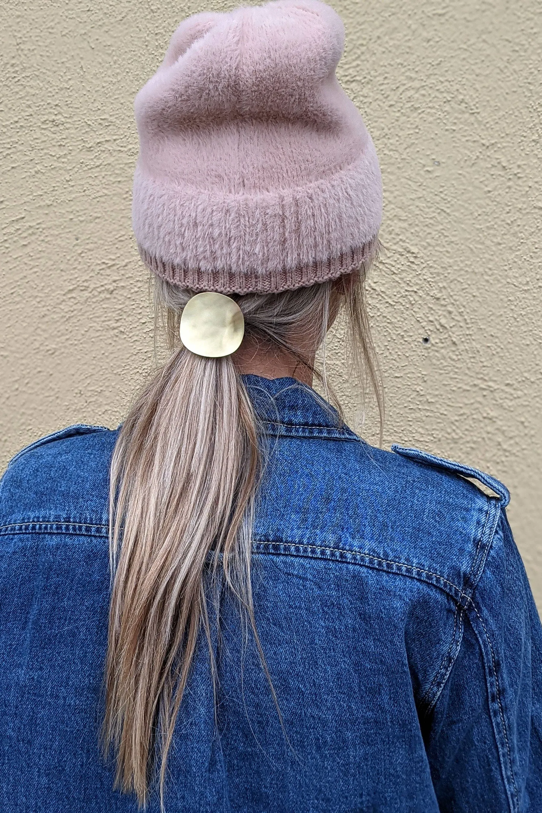 Sculptural Oval Brass Ponytail Holders | Medium