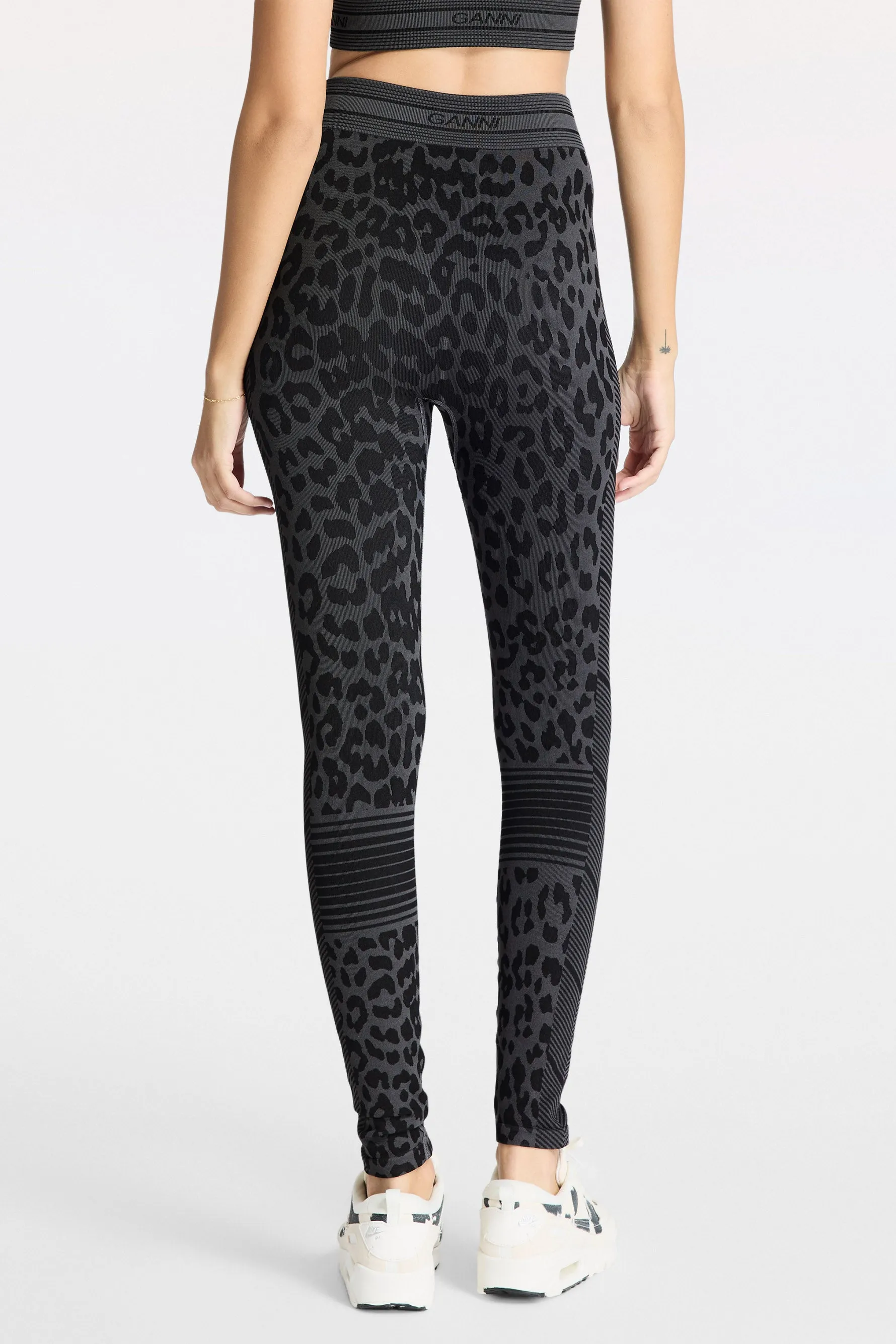 Seamless Jacquard Leggings - Black