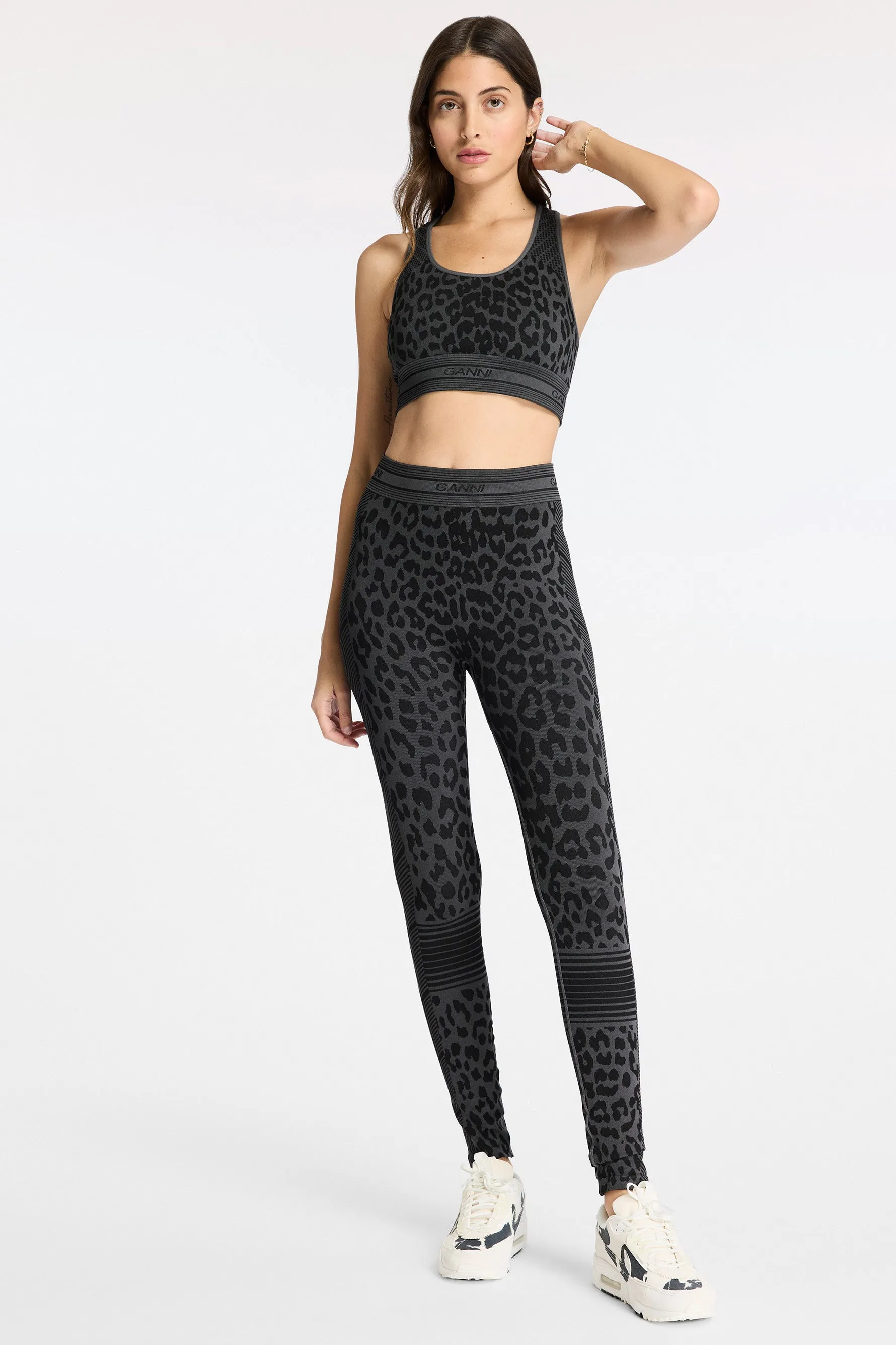 Seamless Jacquard Leggings - Black