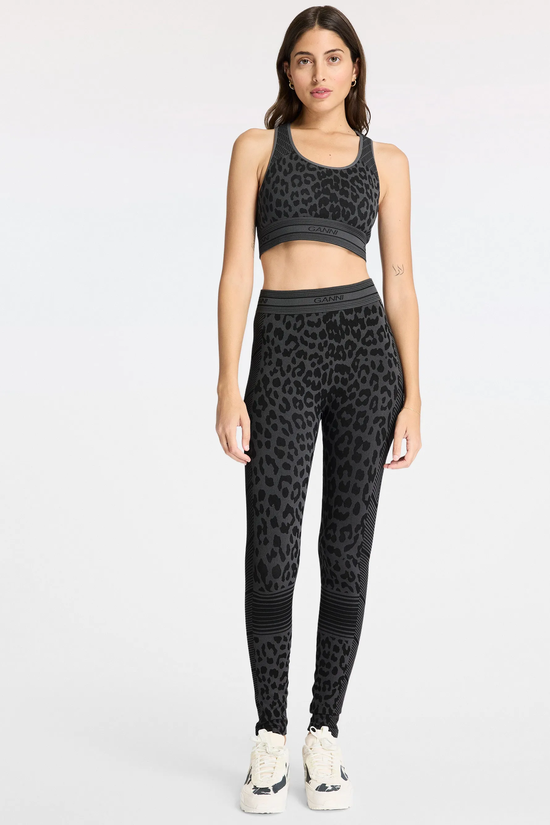 Seamless Jacquard Leggings - Black