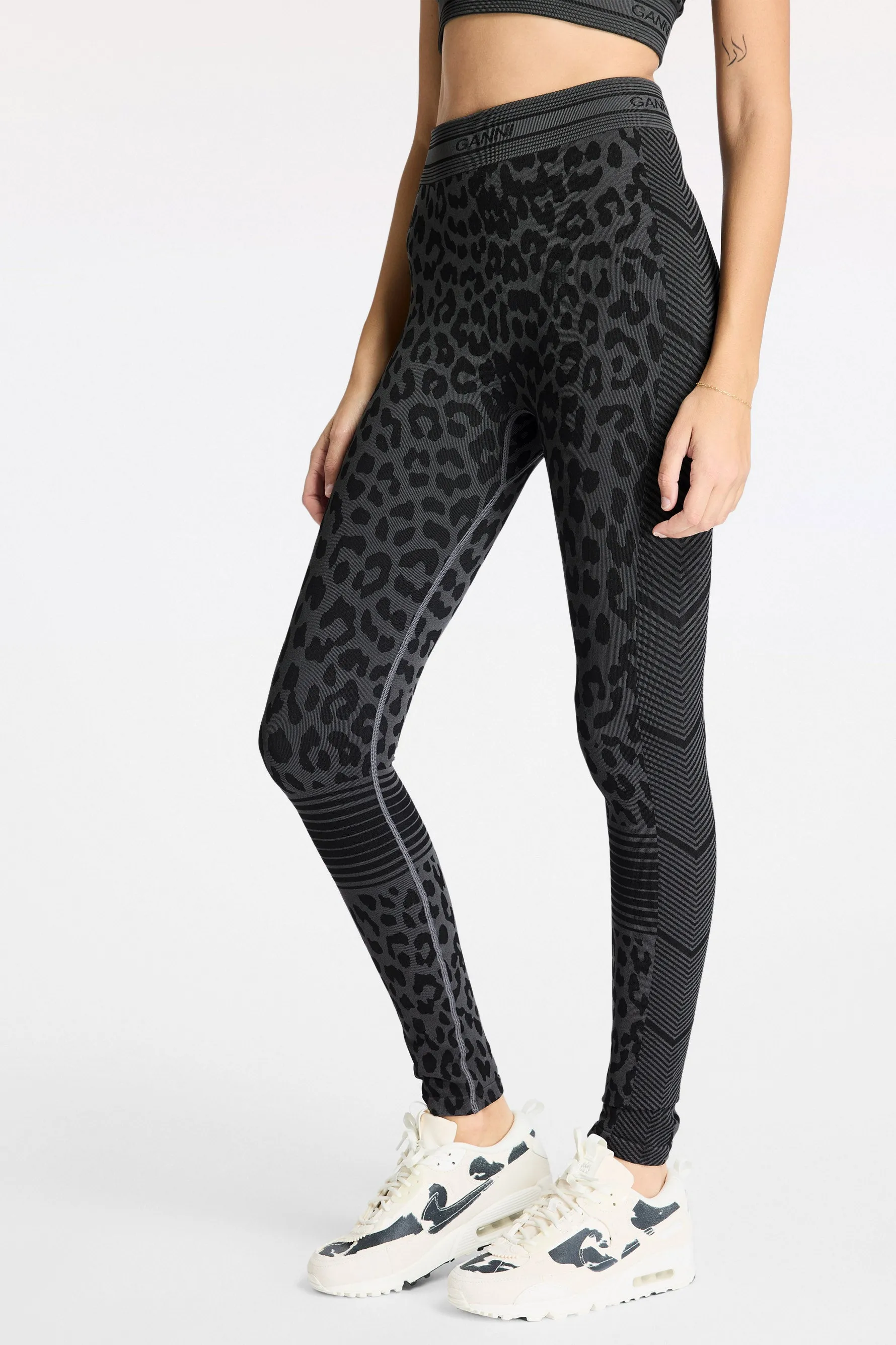 Seamless Jacquard Leggings - Black