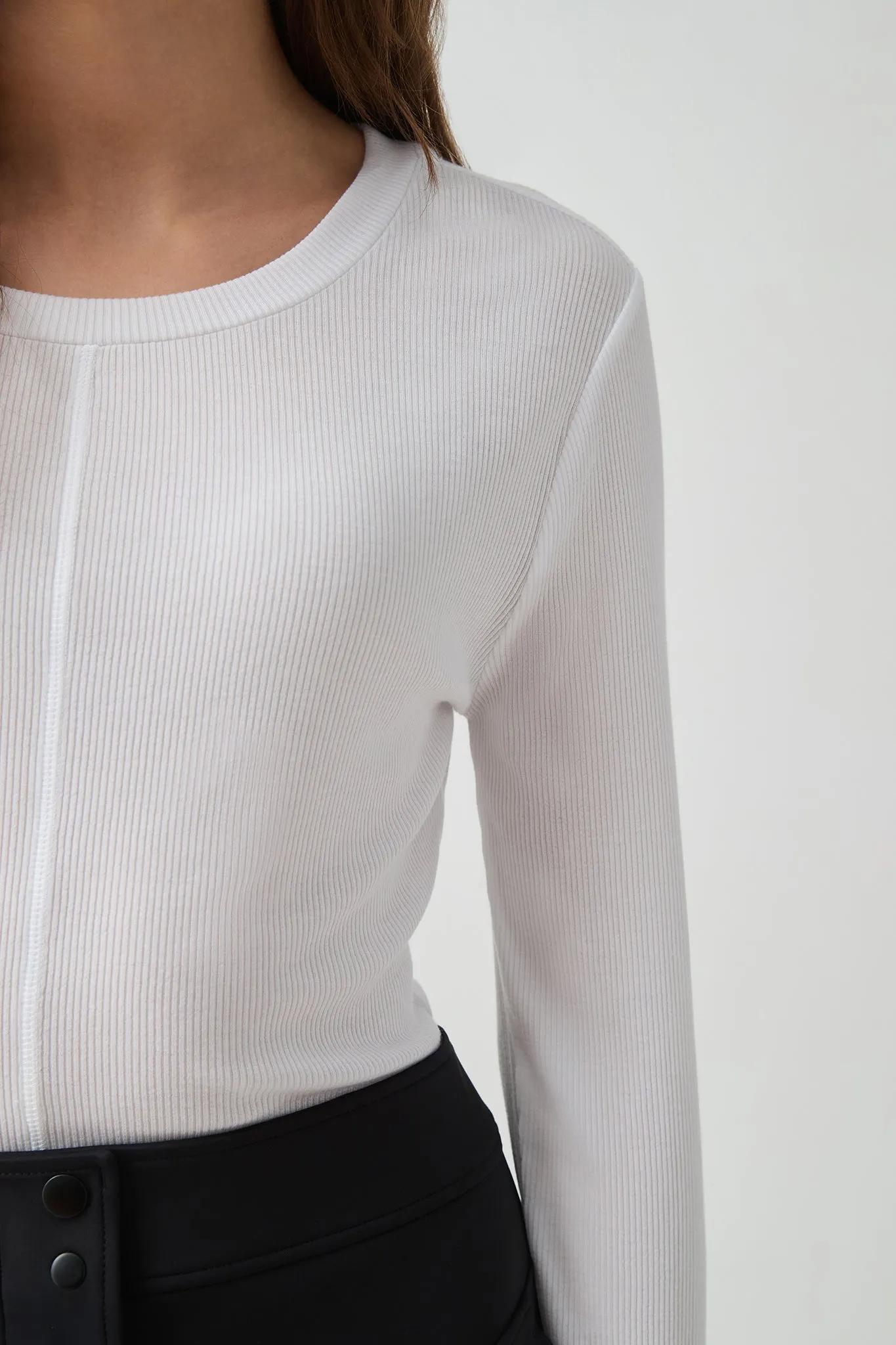 Sheer Rib Long Sleeve Tee 127