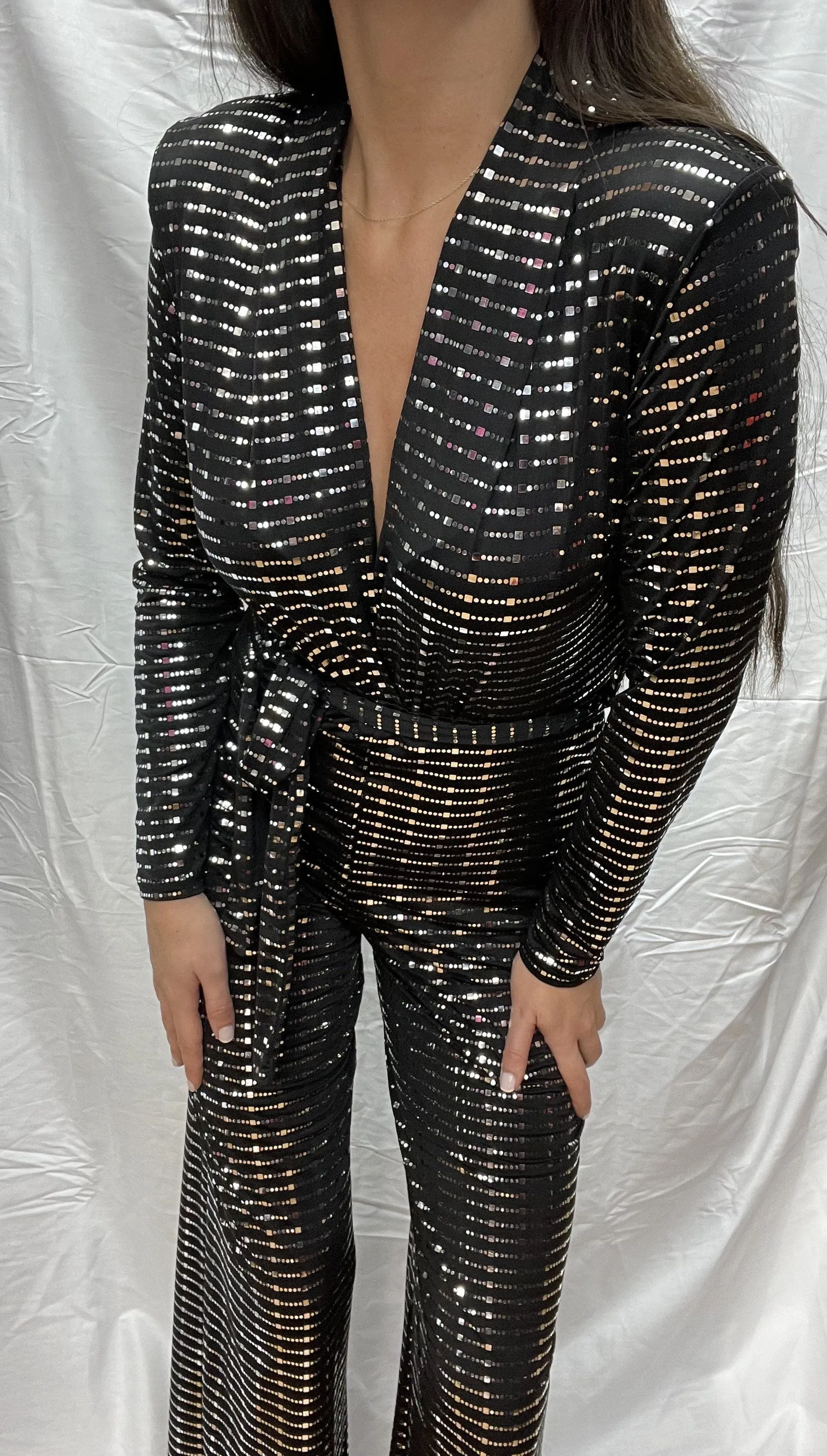 Silver Sequin Jumpsuit