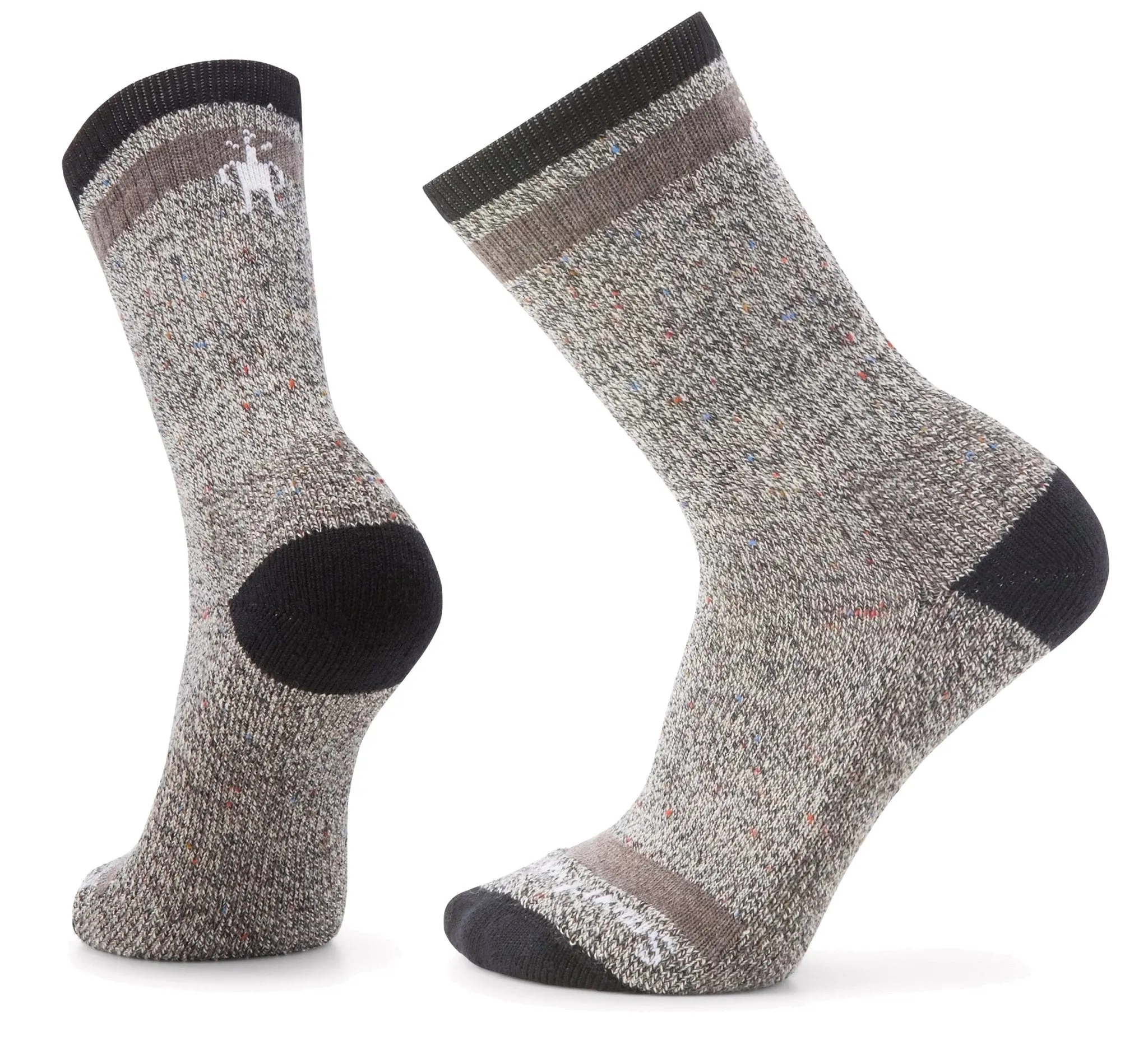 Smartwool Everyday Larimer Crew Socks Light Cushion Black Taupe Heather