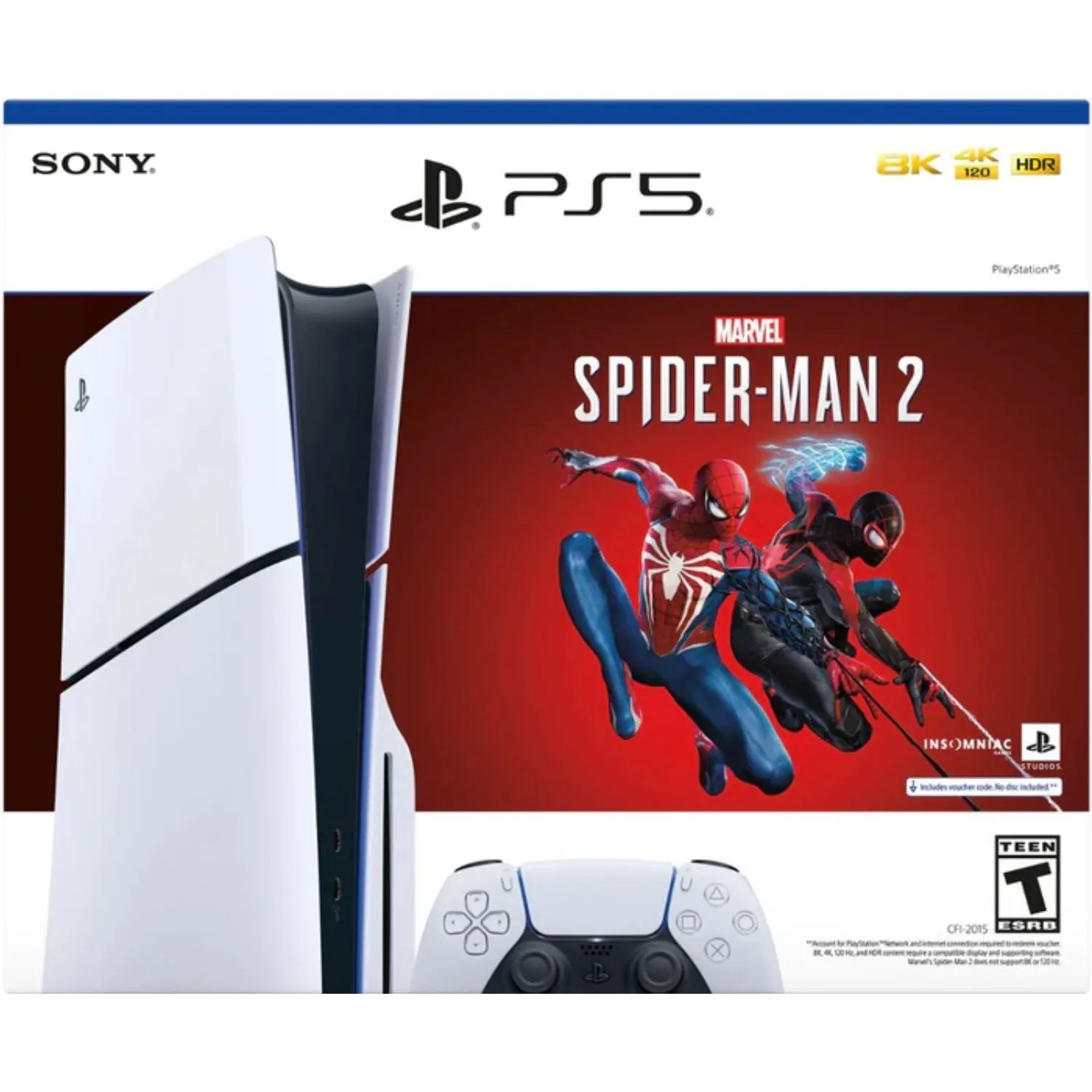 Sony PlayStation 5 Slim Console Marvel's Spider-Man 2 Bundle (Full Game Download Included)