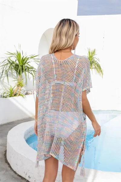 Sunset Vacation Cover-Up mit durchbrochenem Schlitz und V-Ausschnitt