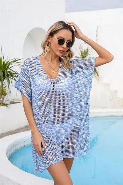 Sunset Vacation Cover-Up mit durchbrochenem Schlitz und V-Ausschnitt